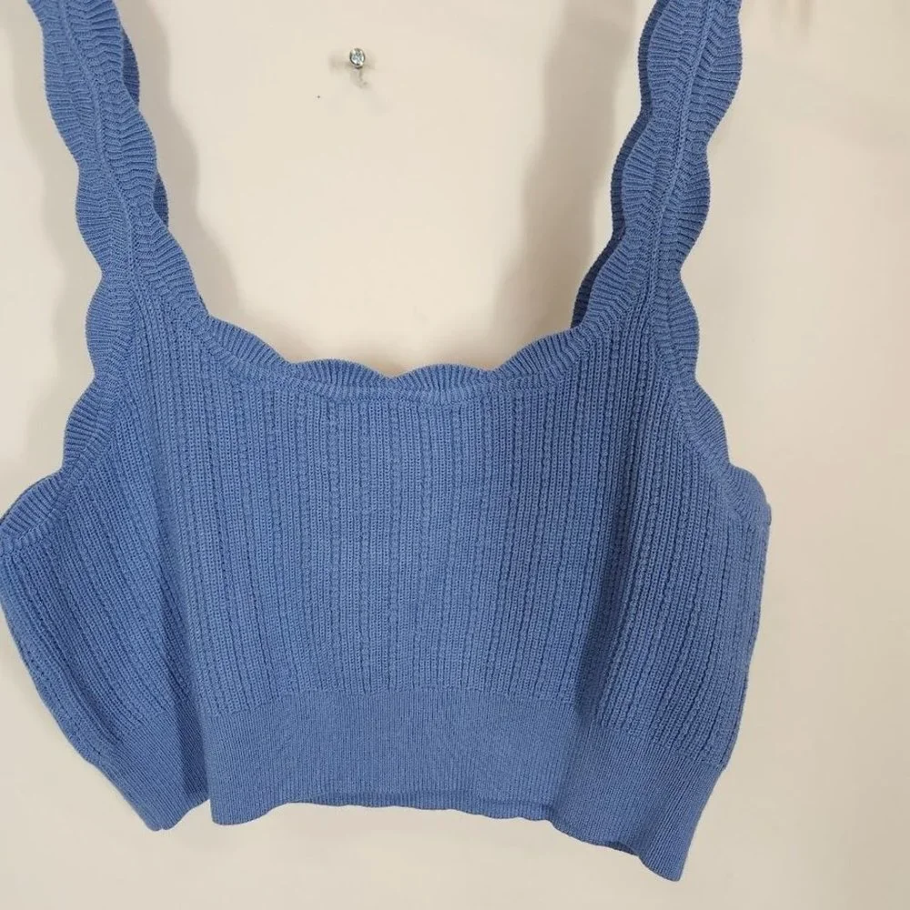 Saylor Jelena Crop Top in‎ Blue Size Large